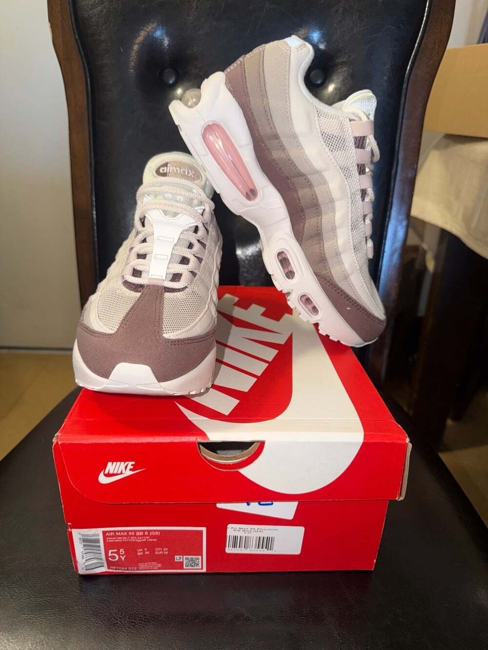 Nike Air Max 95 GS (Grade School) Phantom/Silt Red-Tattoo Size 5.5Y/7W